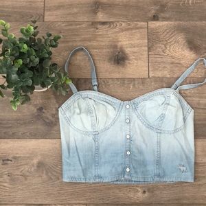 ABERCROMBIE DENIM CROP TOP MEDIUM
